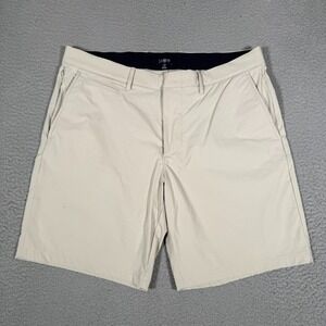 J Crew Shorts Mens 35x9 Brown Oarsman Tech Chino Casual Preppy Nylon Blend Logo